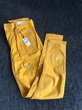 Express Mustard Yellow Pants with Belt Loop